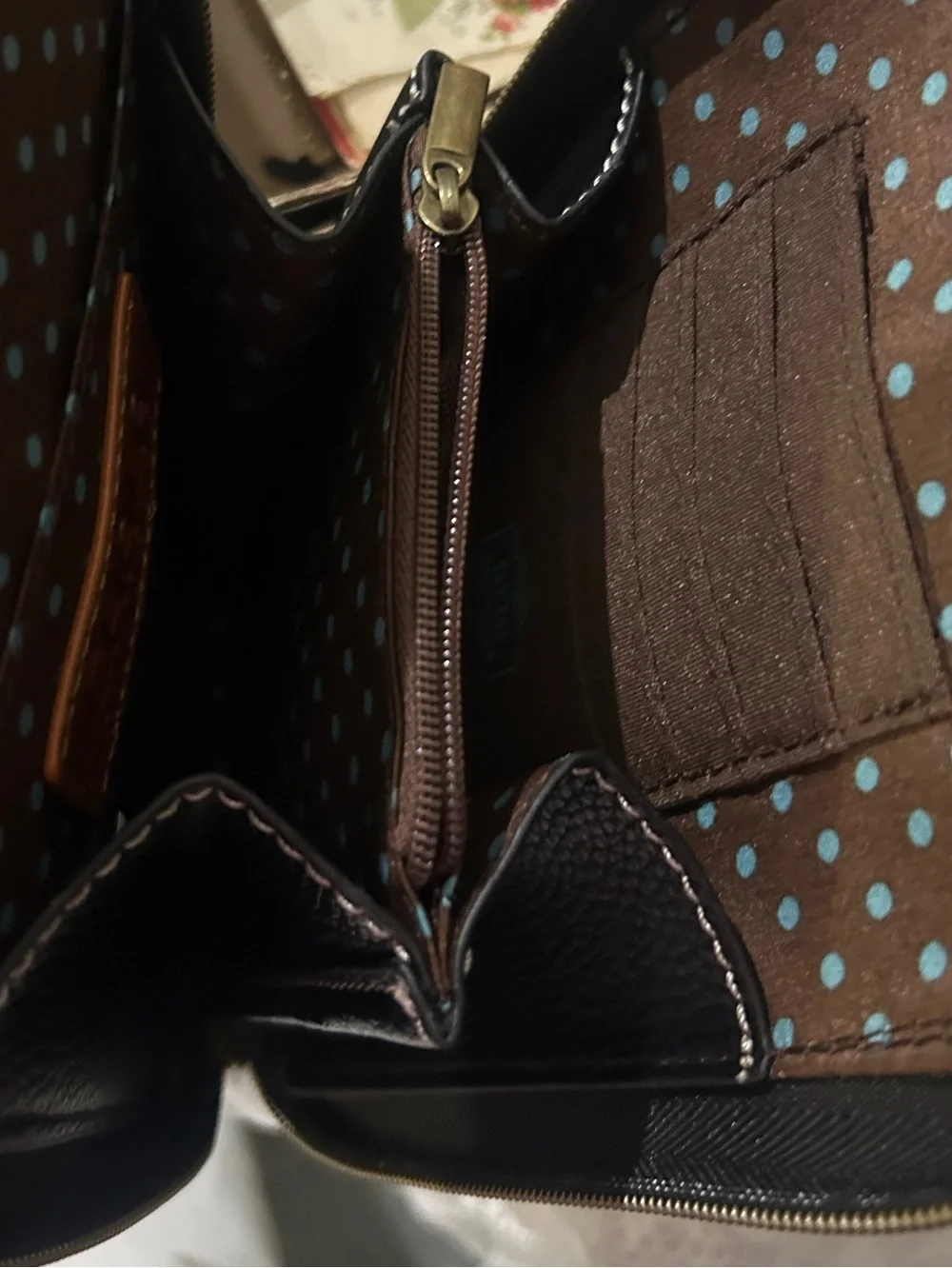Chala Taupe Cat Appliqué Zip Around Wallet
